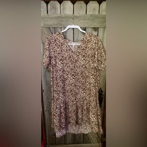 a new day Brown Leopard Print Midi Dress